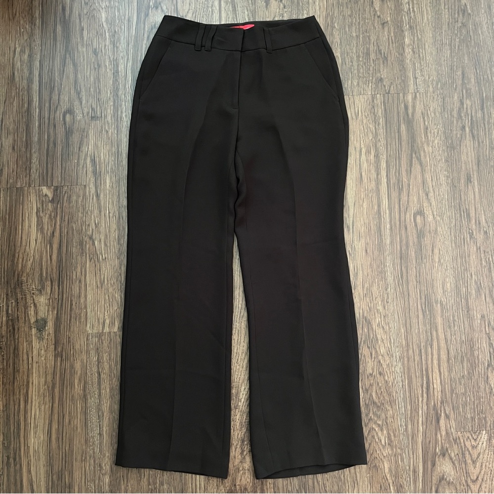 Anne Klein High-Waisted Wide Leg Trouser Pants Brown 6P